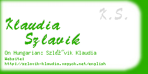 klaudia szlavik business card